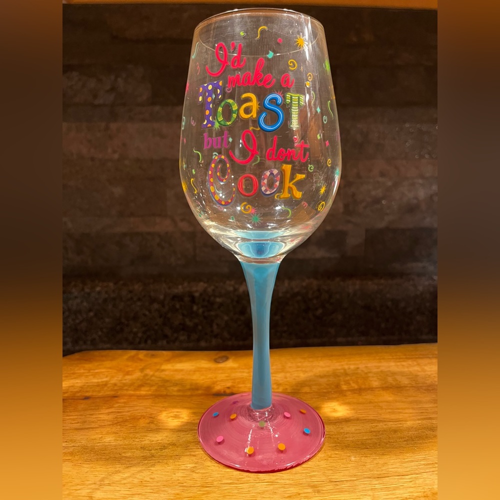 Hand painted wine glass